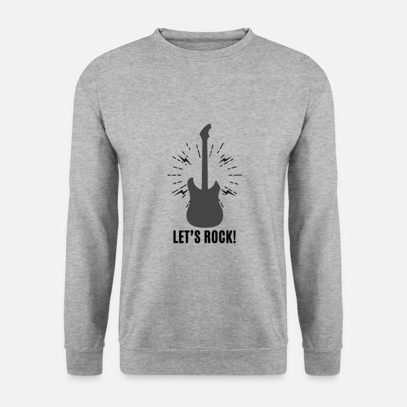 Let´s Rock with guitar - Unisex Pullover - Weißgrau meliert