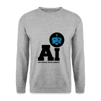 Artificial Intelligence - Künstliche Intelligenz - Unisex Pullover - Weißgrau meliert - Vorne - Alina (178cm) & Michal (187cm)
