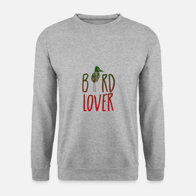 Bird lover - Vogel Liebhaber - Unisex Pullover - Weißgrau meliert