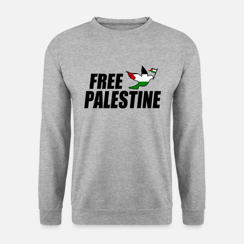 Free palestine - Unisex Pullover - Weißgrau meliert