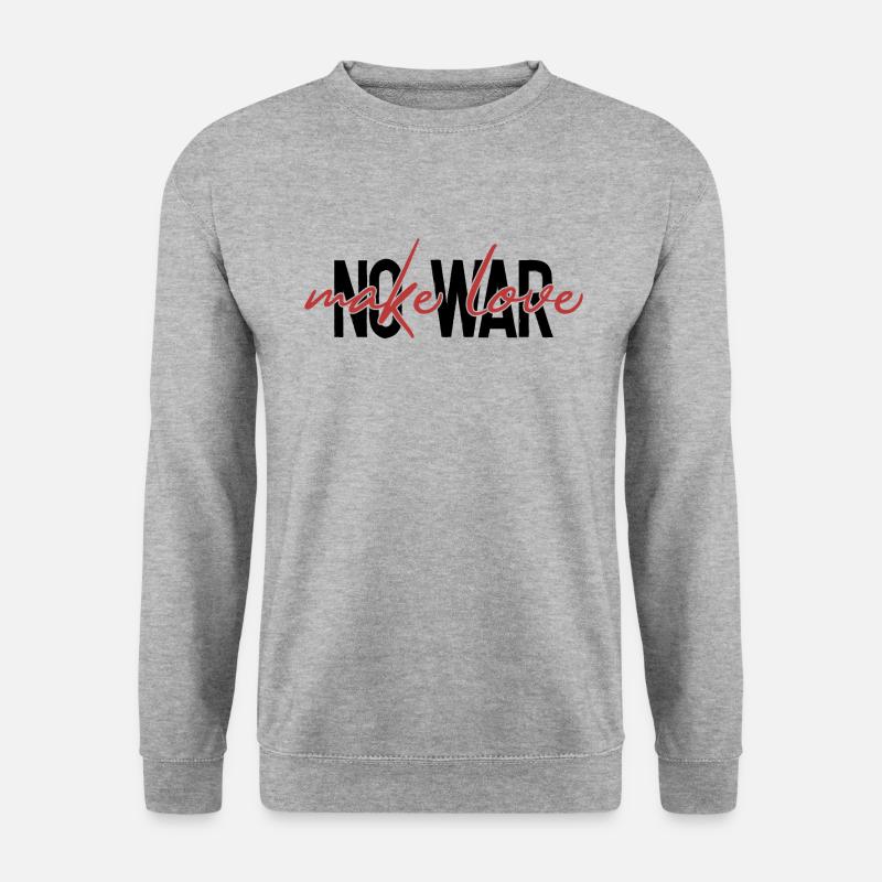 Make love - no war - Unisex Pullover - Weißgrau meliert