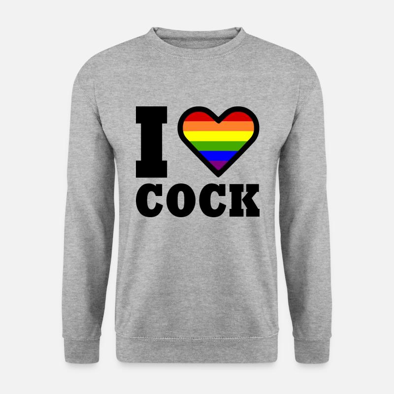 I love cock - Unisex Pullover - Weißgrau meliert
