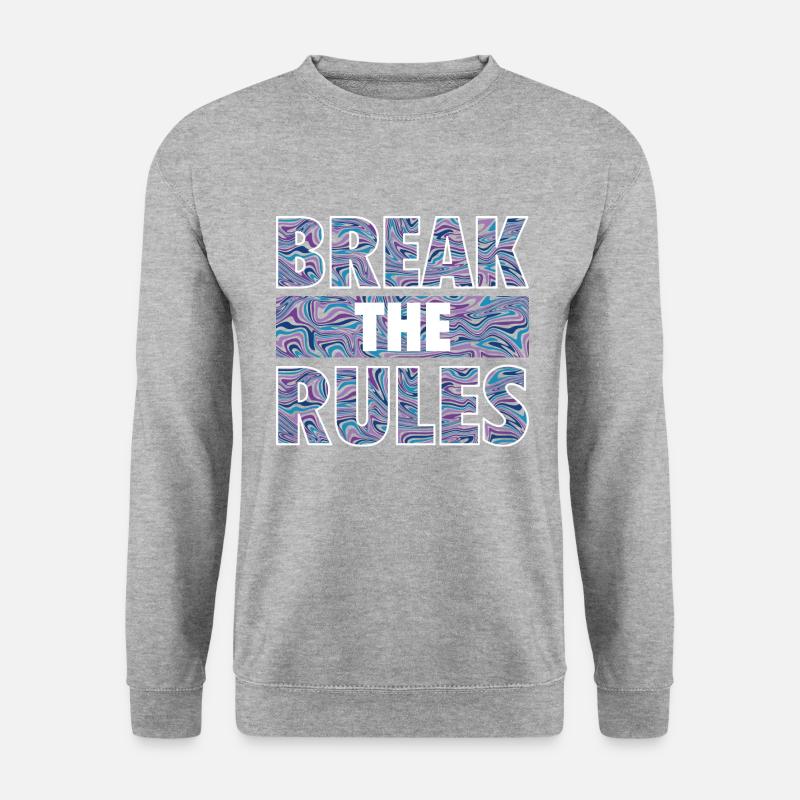 BREAK THE RULES - Unisex Pullover - Weißgrau meliert