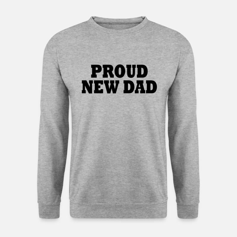Proud new dad - Unisex Pullover - Weißgrau meliert