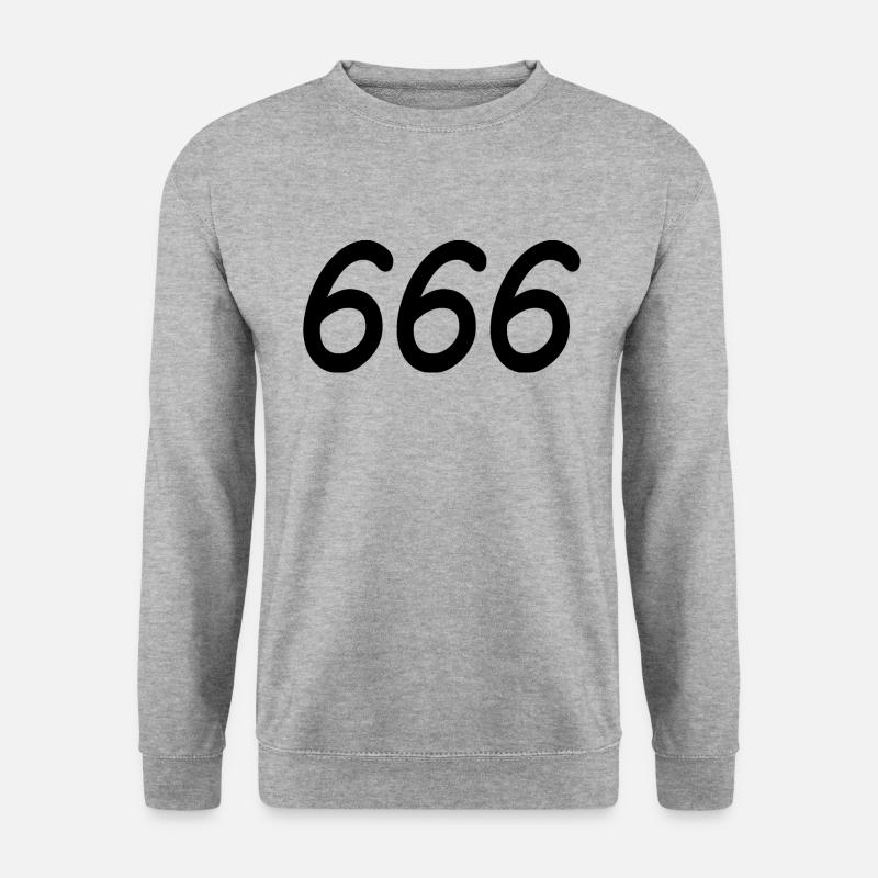 666 - Unisex Pullover - Weißgrau meliert