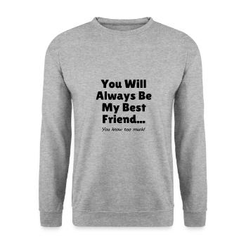 Meilleur cadeau d'amis expression de l'amitié - Sweat-shirt Unisexe - gris chiné - Devant - Alina (178cm) & Michal (187cm)