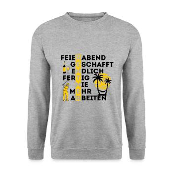 Rentner Feierabend geschafft nie mehr arbeiten - Unisex Pullover - Weißgrau meliert - Vorne - Alina (178cm) & Michal (187cm)