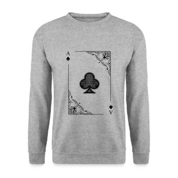 Cartes symboles Cartes Cartes De Jeu De Cartes - Sweat-shirt Unisexe - gris chiné - Devant - Alina (178cm) & Michal (187cm)