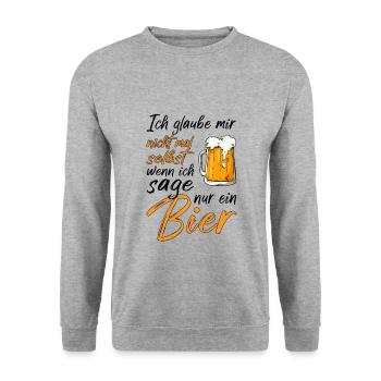 ich glaube mir nicht mal selbst wenn ich sage Bier - Unisex Pullover - Weißgrau meliert - Vorne - Alina (178cm) & Michal (187cm)