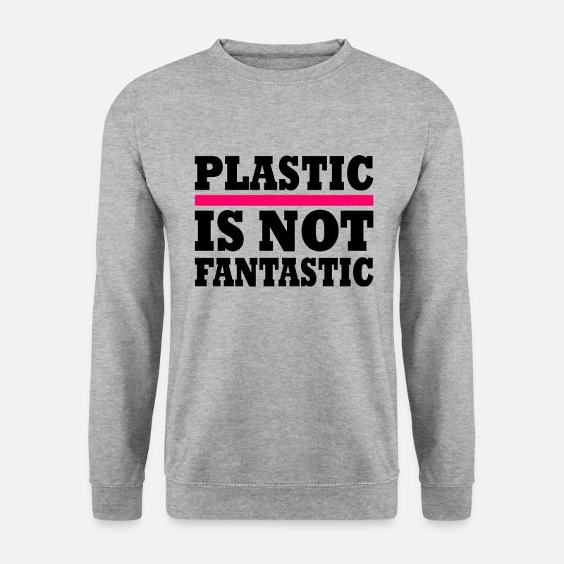 Plastic is not fantastic - Unisex Pullover - Weißgrau meliert