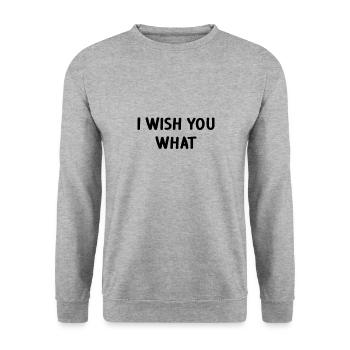 I wish you what - ich wünsch dir was - Unisex Pullover - Weißgrau meliert - Vorne - Alina (178cm) & Michal (187cm)