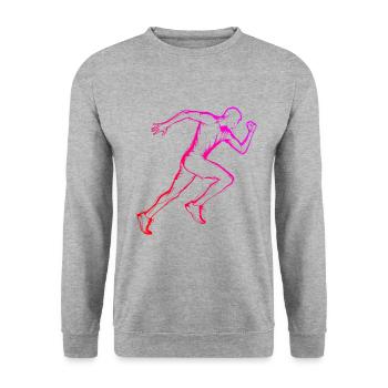 Jogging Running Fitness Course Jogging Homme - Sweat-shirt Unisexe - gris chiné - Devant - Alina (178cm) & Michal (187cm)