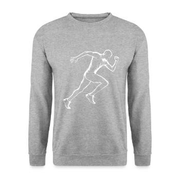 Homme Course Fitness Course Jogging Course à pied - Sweat-shirt Unisexe - gris chiné - Devant - Alina (178cm) & Michal (187cm)