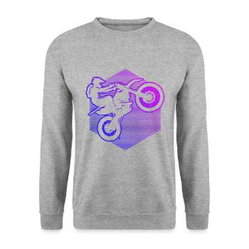 Dirt Bike Dirt Bike Women's Supermoto Dirt Biker - Unisex Sweatshirt - salt & pepper - Front - Alina (178cm) & Michal (187cm)
