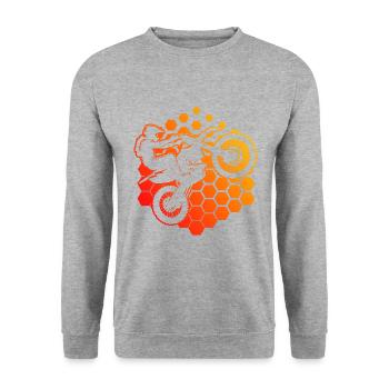 Motocross Dirt Biker Freestyle Motocross - Unisex Pullover - Weißgrau meliert - Vorne - Alina (178cm) & Michal (187cm)