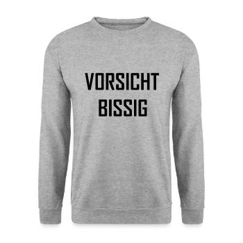 be careful biting - Unisex Sweatshirt - salt & pepper - Front - Alina (178cm) & Michal (187cm)