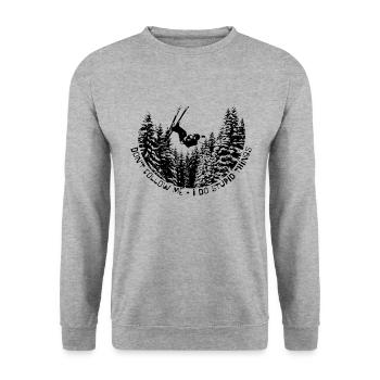 Ski Ski Hiver - Sweat-shirt Unisexe - gris chiné - Devant - Alina (178cm) & Michal (187cm)