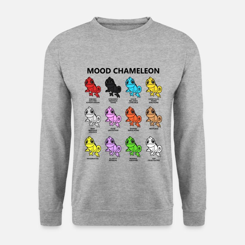 Stimmung Chamäleon Zitat Grafik - Unisex Pullover - Weißgrau meliert
