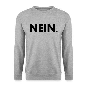 Nein - Unisex Pullover - Weißgrau meliert - Vorne - Alina (178cm) & Michal (187cm)