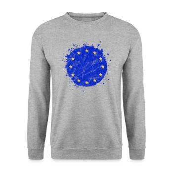 Europe EU Symbol - Unisex Sweatshirt - salt & pepper - Front - Alina (178cm) & Michal (187cm)