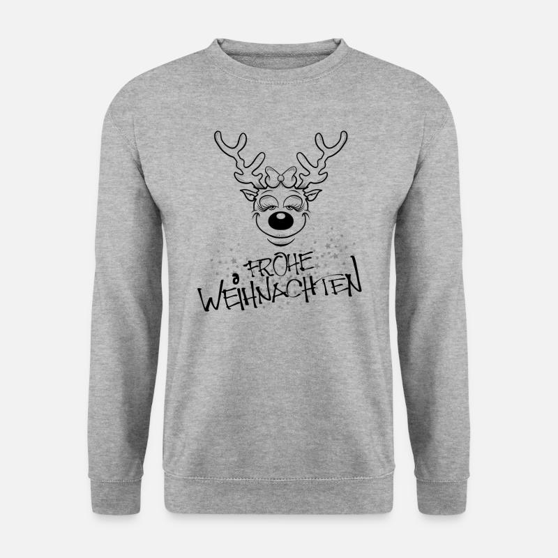 Frohe Weihnachten - Unisex Pullover - Weißgrau meliert