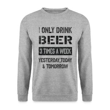 Je ne bois que de la bière - Sweat-shirt Unisexe - gris chiné - Devant - Alina (178cm) & Michal (187cm)