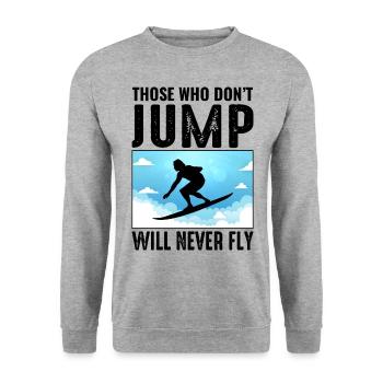 Skysurfing Skydiving Extreme Sport Skydiver Funny - Unisex Sweatshirt - salt & pepper - Front - Alina (178cm) & Michal (187cm)