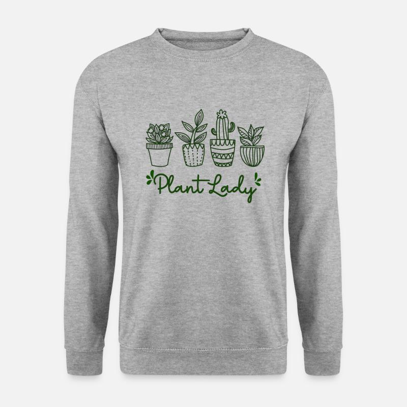 Plant Lady, Plant Lady, Gartenarbeit, Pflanzenmutter - Unisex Pullover - Weißgrau meliert