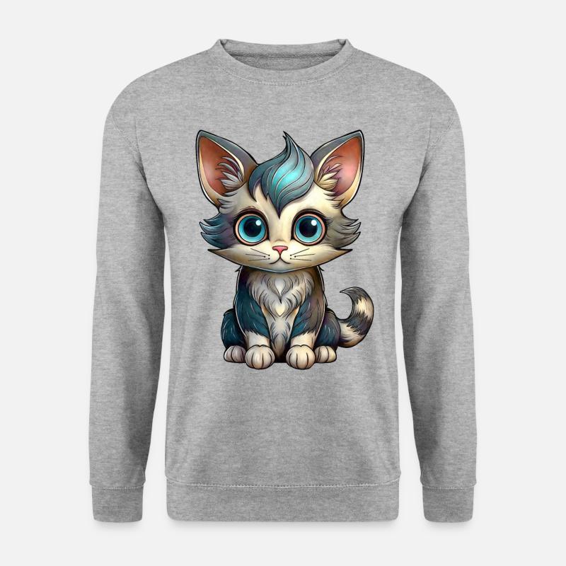 Kätzchen - Unisex Pullover - Weißgrau meliert