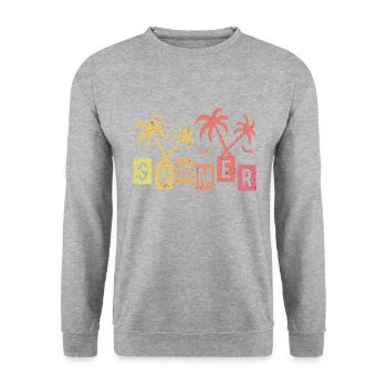 Été palm mouette soleil vintage vacances - Sweat-shirt Unisexe - gris chiné - Devant - Alina (178cm) & Michal (187cm)