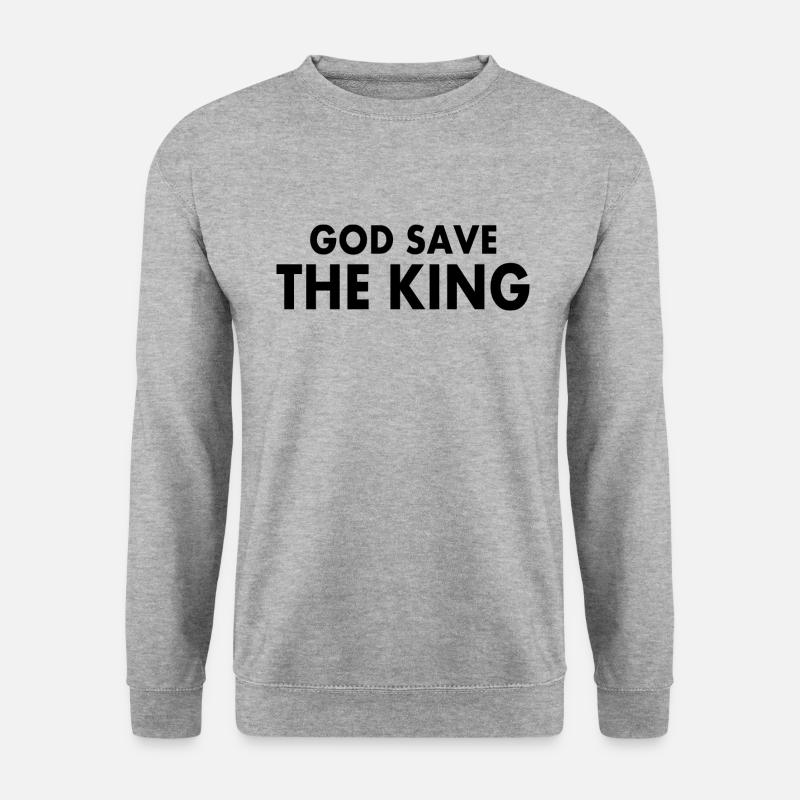god save the king - Unisex Pullover - Weißgrau meliert