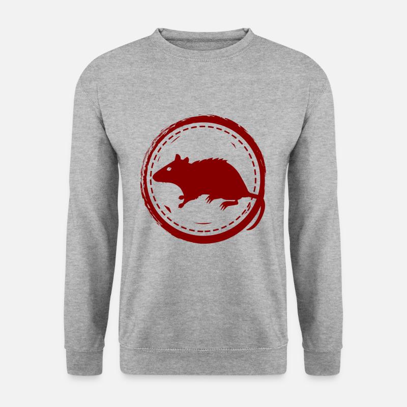 Ratte - Nagetier - Unisex Pullover - Weißgrau meliert