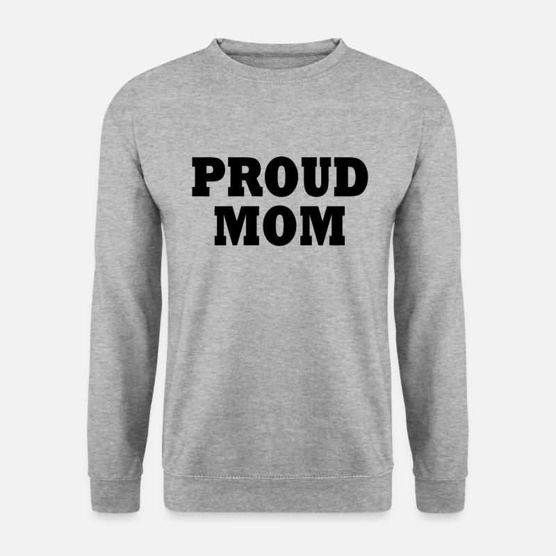 Proud mom - Unisex Pullover - Weißgrau meliert