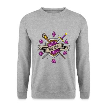 Wizard RPG - Unisex Sweatshirt - salt & pepper - Front - Alina (178cm) & Michal (187cm)