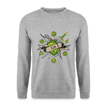 Elfe JDR - Sweat-shirt Unisexe - gris chiné - Devant - Alina (178cm) & Michal (187cm)