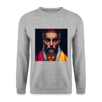 Der Hierophant - Unisex Pullover - Weißgrau meliert - Vorne - Alina (178cm) & Michal (187cm)