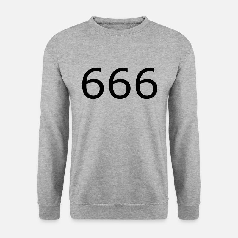 666 - Unisex Pullover - Weißgrau meliert