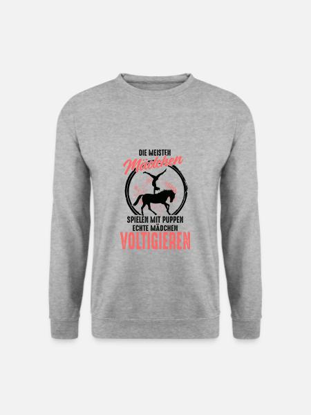 Voltigieren Pferdesport Voltigier Volti Voltigierp - Unisex Pullover - Weißgrau meliert