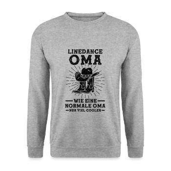 Line Dance Großmutter Tänzerin Country Western Oma - Unisex Pullover - Weißgrau meliert - Vorne - Alina (178cm) & Michal (187cm)