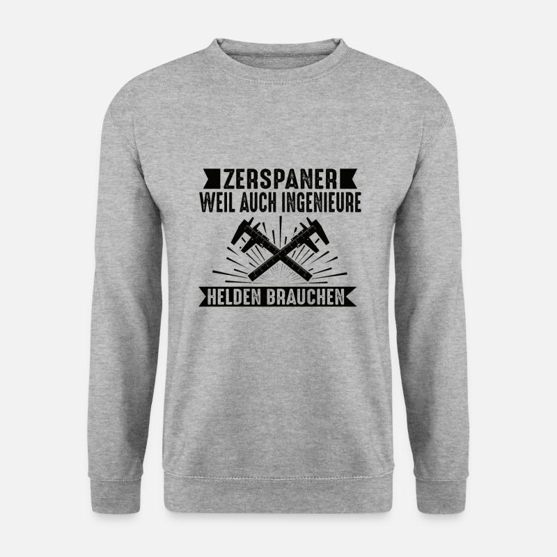 Zerspaner Zerspanungsmechaniker Dreher Fräser - Unisex Pullover - Weißgrau meliert