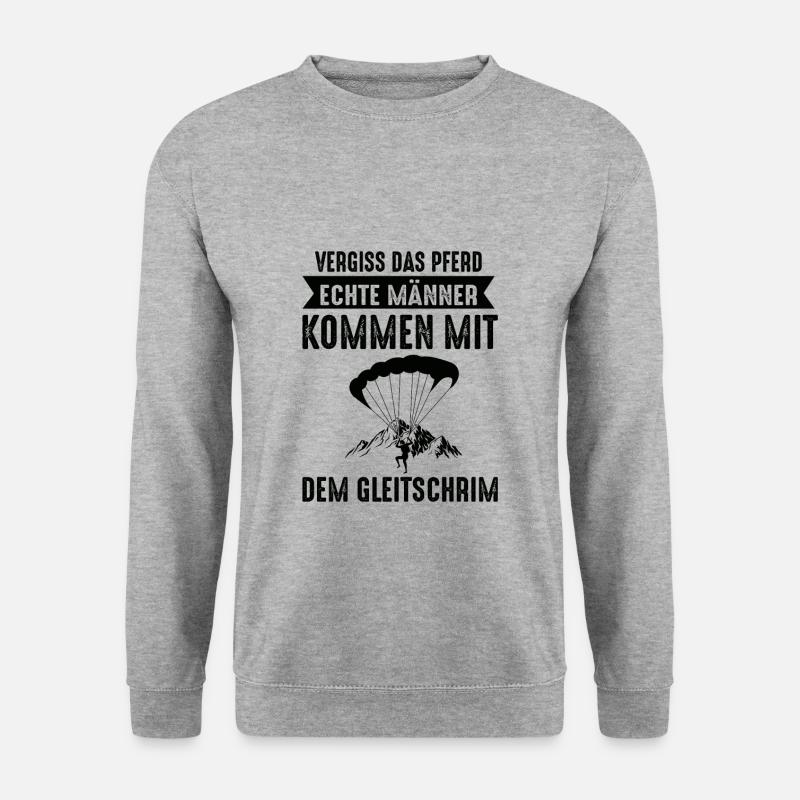 Paragliding Fallschirmspringer Gleitschirmfliegen - Unisex Pullover - Weißgrau meliert