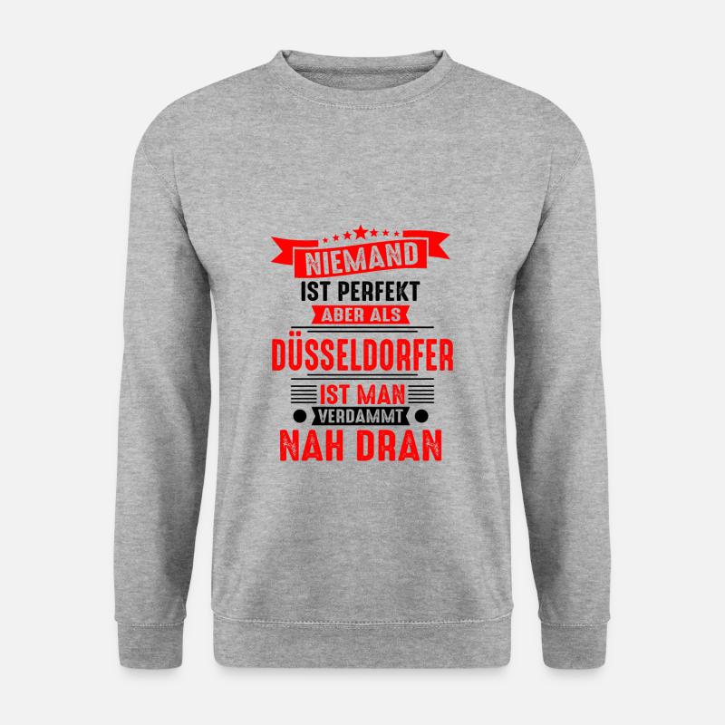 Düsseldorf Skyline Düsseldorfer Karneval Narren - Unisex Pullover - Weißgrau meliert