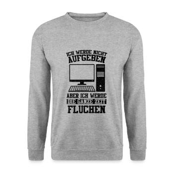 Admin Softwareentwickler Informatik Lustige Sprüch - Unisex Pullover - Weißgrau meliert - Vorne - Alina (178cm) & Michal (187cm)