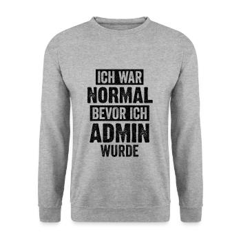 Admin Informatik Student Lustige Sprüche - Unisex Pullover - Weißgrau meliert - Vorne - Alina (178cm) & Michal (187cm)