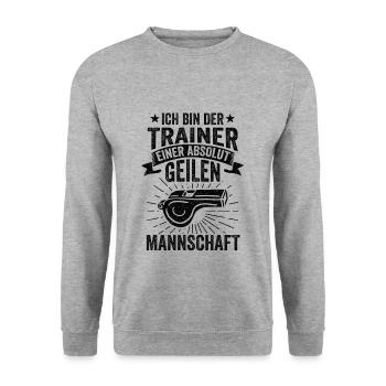 Trainer Lehrmeister Coach Mentor Teamleitung Gesch - Unisex Pullover - Weißgrau meliert - Vorne - Alina (178cm) & Michal (187cm)