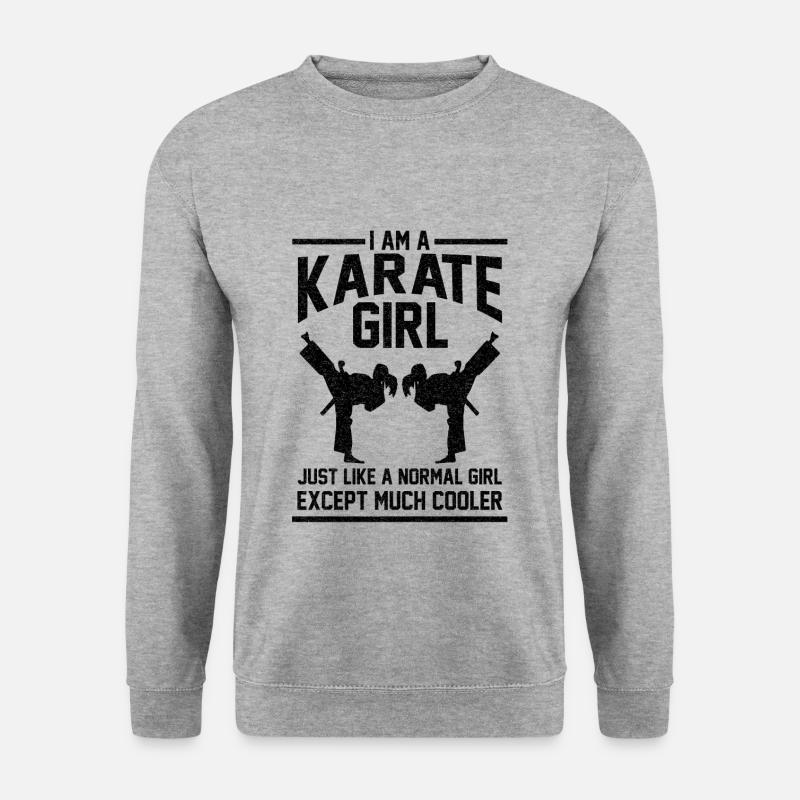 Karate Mädchen Geschenk - Unisex Pullover - Weißgrau meliert