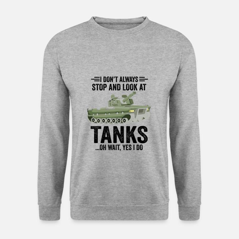 Armee Panzer Veteran Militär Geschenk - Unisex Pullover - Weißgrau meliert
