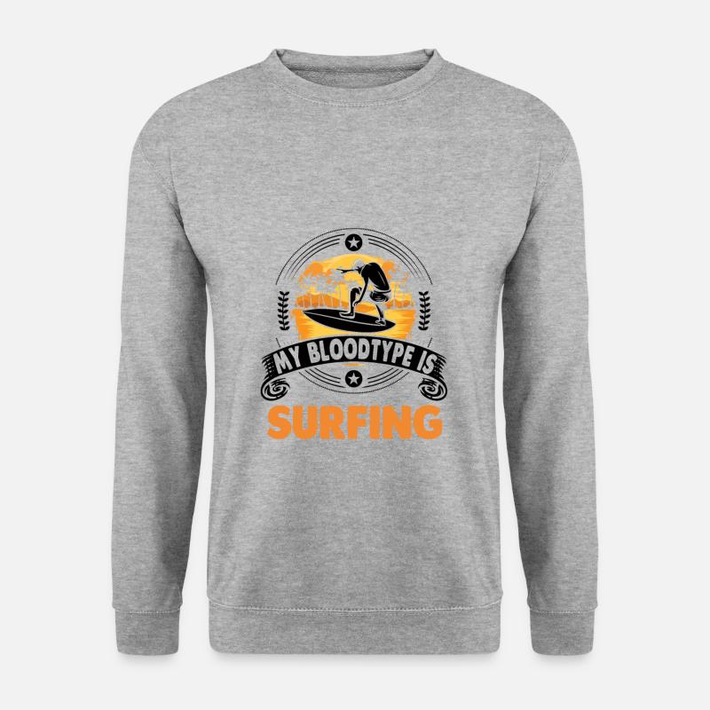 Surfen Surf Surfer Geschenk - Unisex Pullover - Weißgrau meliert