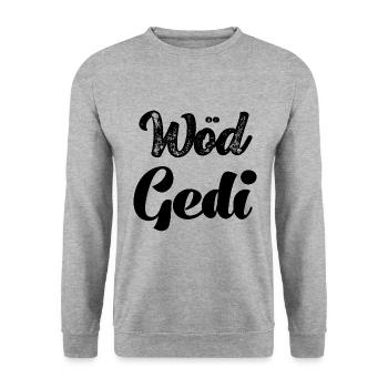 Wöd Gedi Bester Gedi sein Patenonkel fragen Taufe - Unisex Pullover - Weißgrau meliert - Vorne - Alina (178cm) & Michal (187cm)