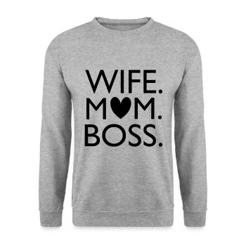 FEMME MAMAN - Sweat-shirt Unisexe - gris chiné - Devant - Alina (178cm) & Michal (187cm)